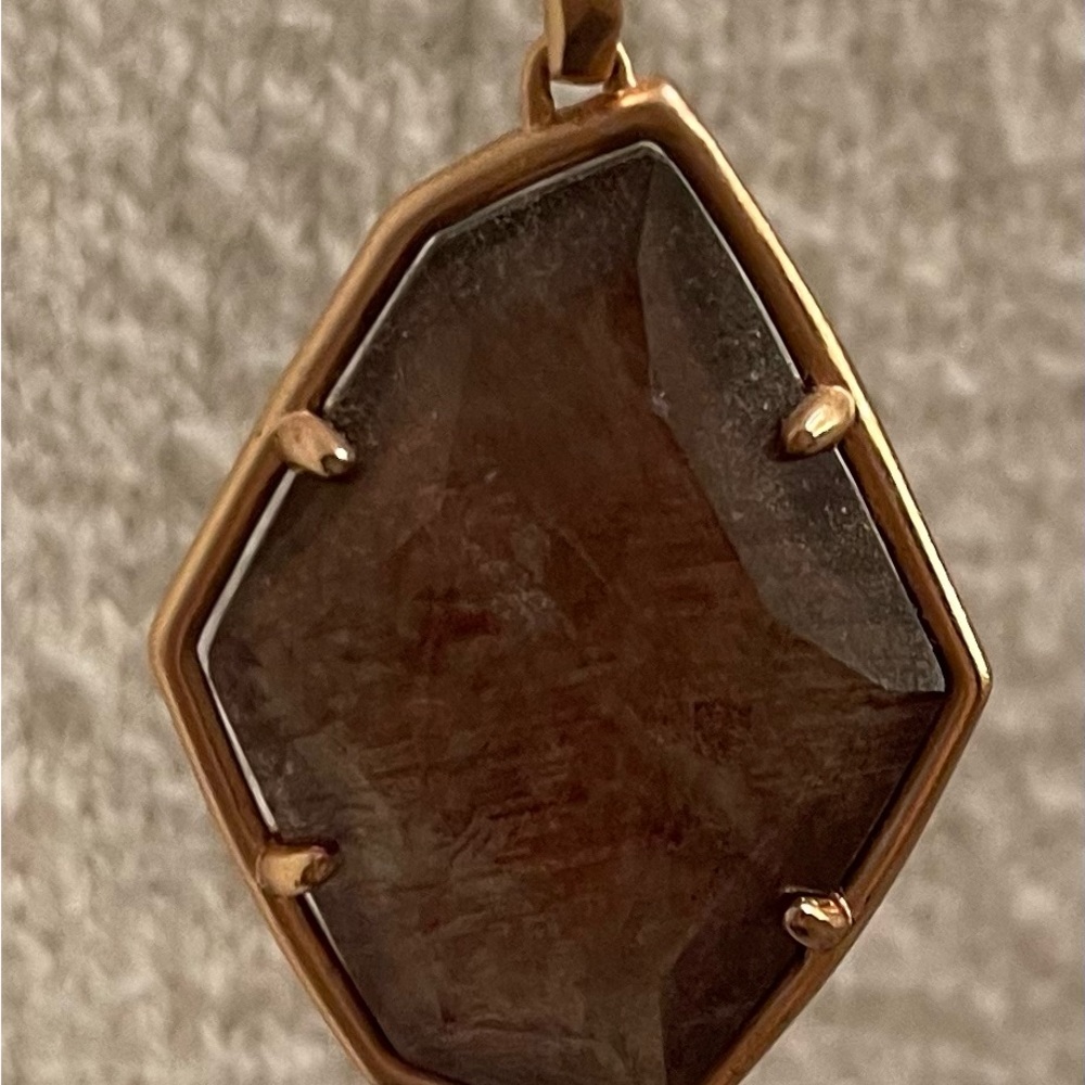 Kendra Scott Hexagonal Brown Pendant Necklace